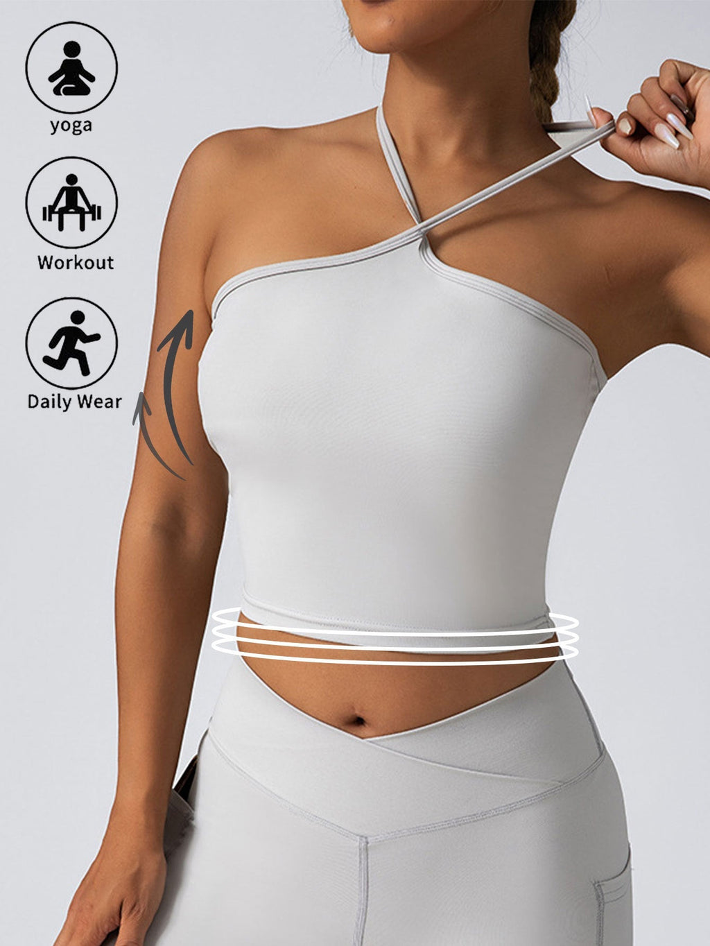 Padded Crop Top Push Up Sports Bra – Seamless Supportive Gym Tank for Women
