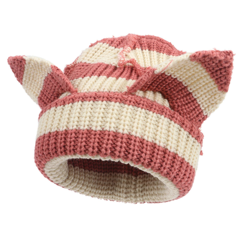 Women’s Thickened Acrylic Knitted Hat with Devil Ears | Cozy Beanie