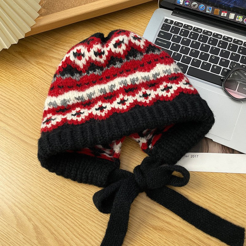 Winter Vintage Wool Bag Cap – Warm Ear Protection Hat for Cold Weather
